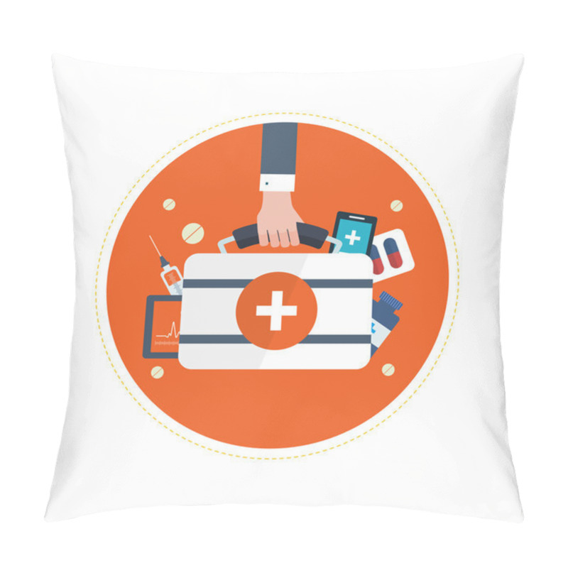 Personality  Concept For Health Care, Medical Help Pillow Covers