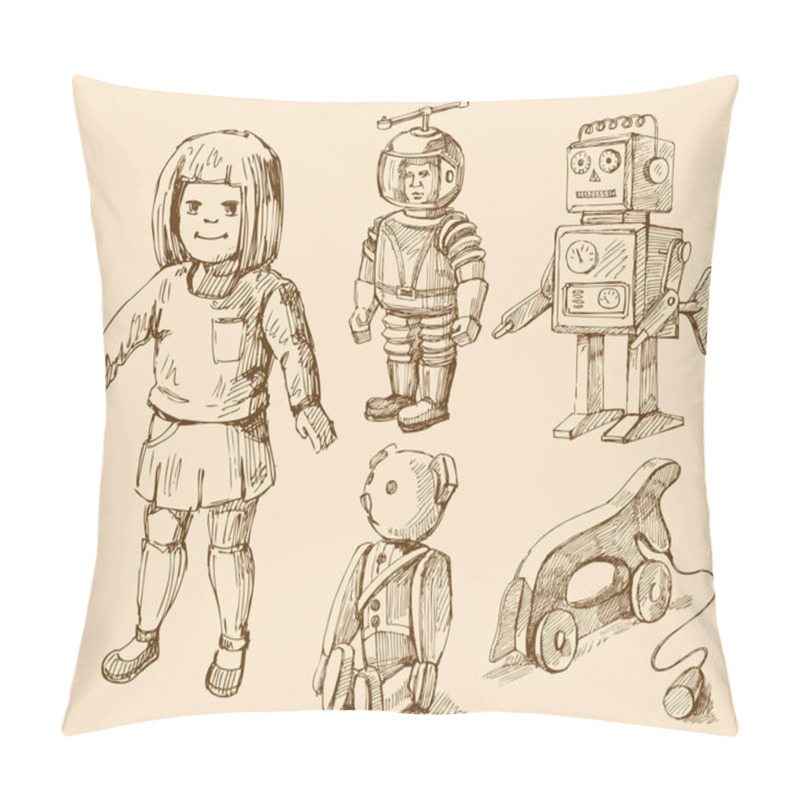 Personality  Antique Toys Collection Pillow Covers