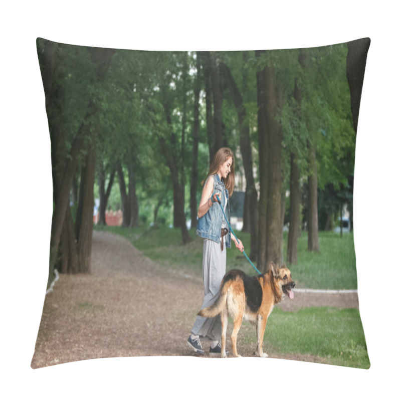 Personality  Walk In The Park With A Dog Pillow Covers