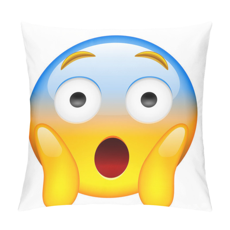 Personality  Face Screaming In Fear. Screaming In Fear Emoji Pillow Covers