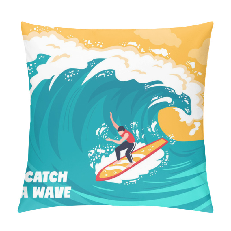 Personality  Surfing Water Wave Background Pillow Covers