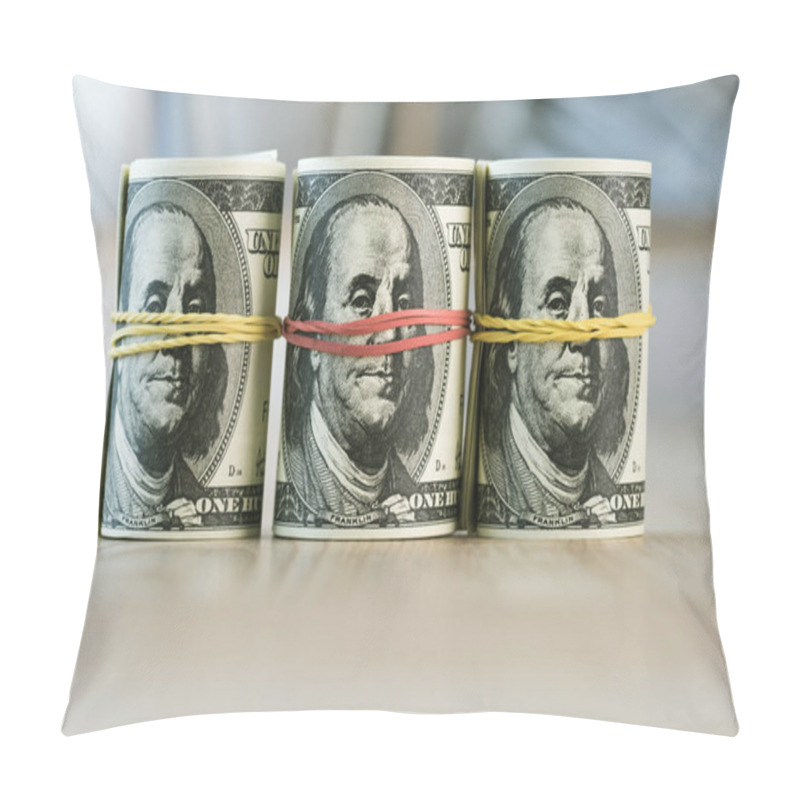 Personality  Rolled Dollar Banknotes Pillow Covers