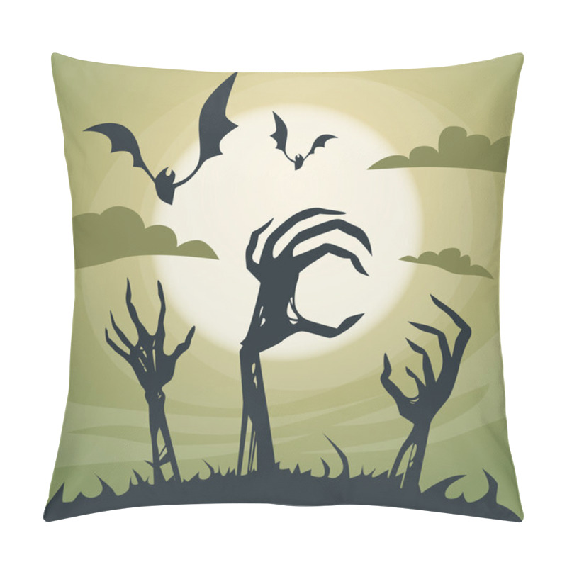 Personality  Skeleton Hands From Ground Pillow Covers