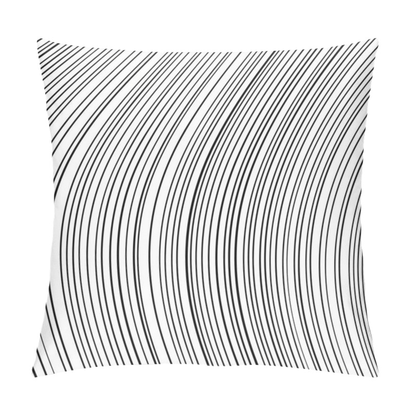 Personality  Black And White Wave Stripe Optical Abstract Background Pillow Covers