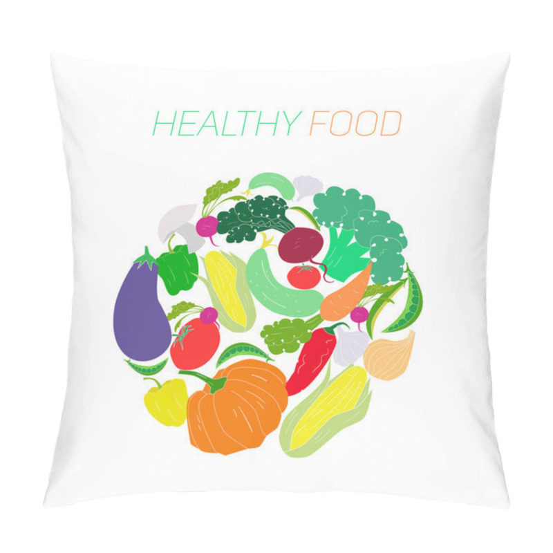 Personality  Fresh Vegetables With Placeholder For Text Pillow Covers