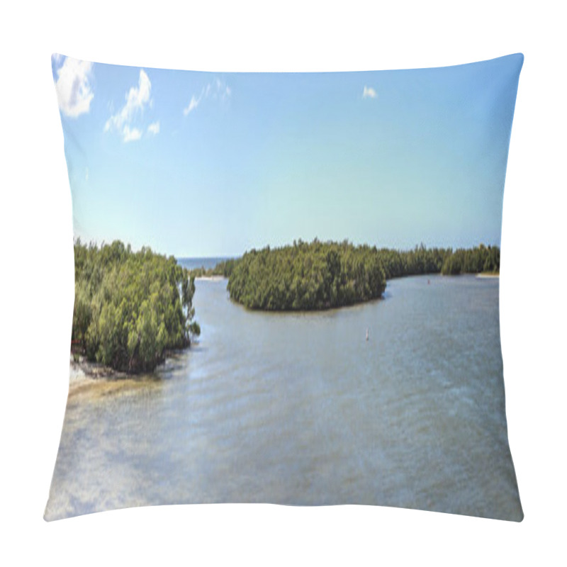 Personality  Panoramic Of Estero Bay With Its Mangrove Islands In Bonita Springs, Florida Pillow Covers