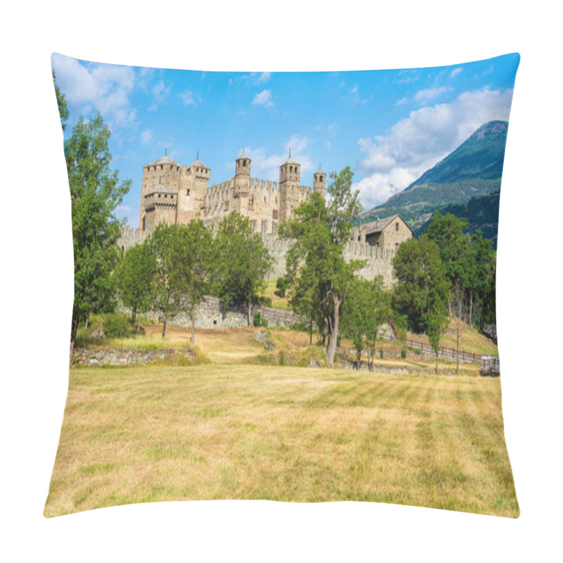 Personality  Fenis Castle, Famous And Well Preserved Medieval Fortress In Aosta Valley, Northern Italy. Pillow Covers