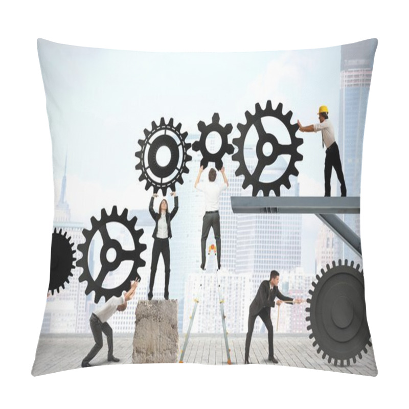 Personality  Teamwork Of Businesspeople Pillow Covers