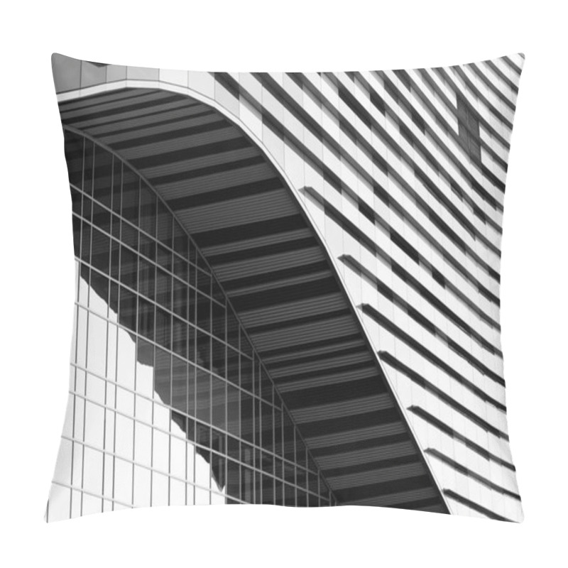 Personality  Close Up Photo Detail  Of Technological Metal Structure. Abstract Black And White Background Image  Subject Of Modern Architecture.  Industry And Technology Concept. Pillow Covers