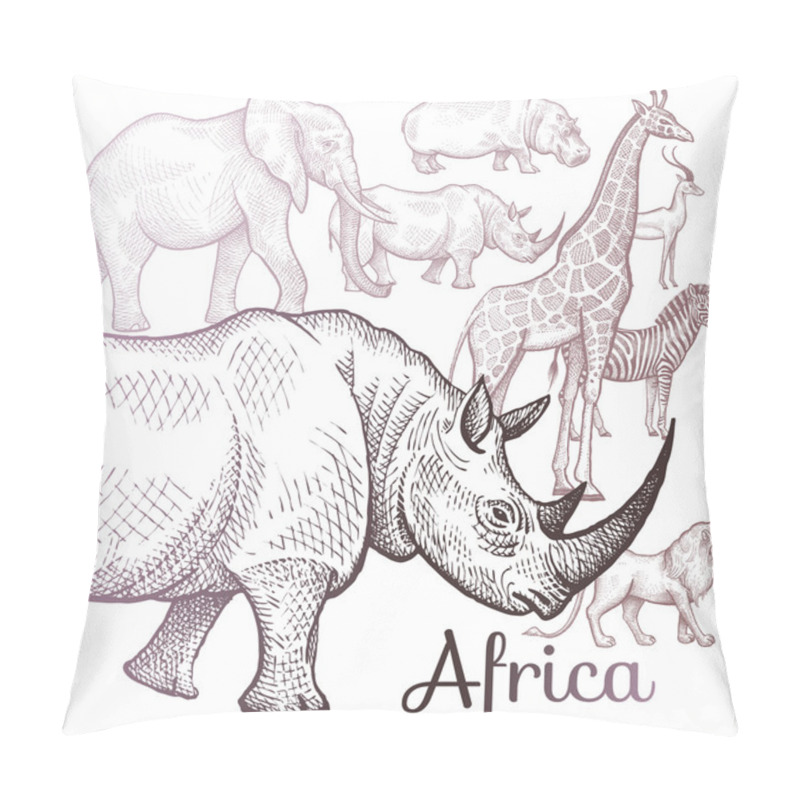 Personality  Illustration Of African Animals. Pillow Covers