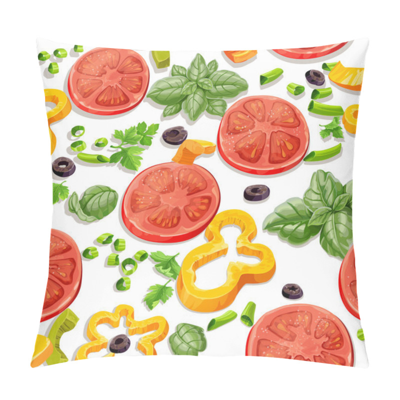 Personality  Seamless Pattern From Vegetables And Herbs Pillow Covers