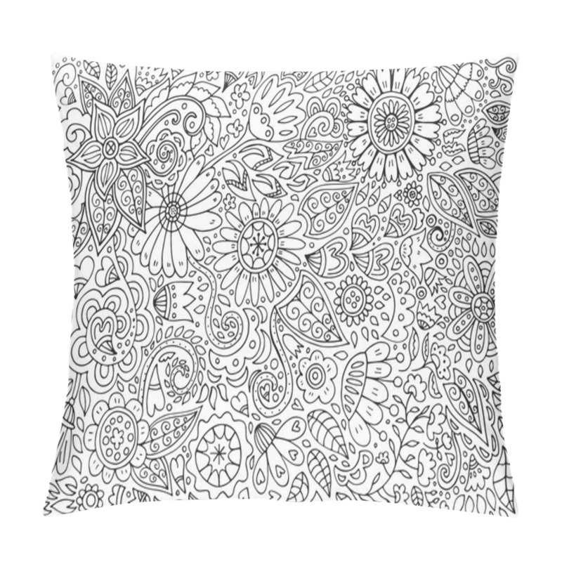 Personality  Floral Doodle Pattern Pillow Covers