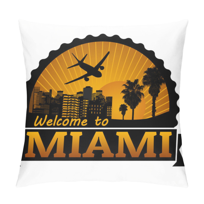 Personality  Miami Travel Label Or Stamp Pillow Covers