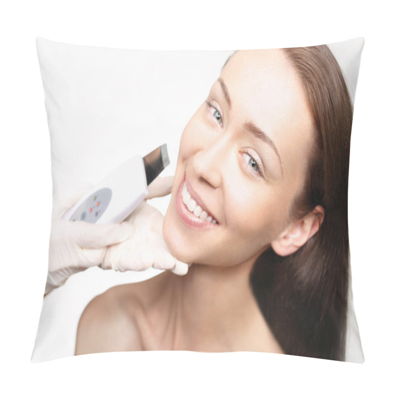 Personality  Peeling, Ultrasound, Woman At Vanity Pillow Covers