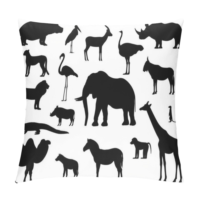 Personality  Set Silhouette Standing African Animals Pillow Covers