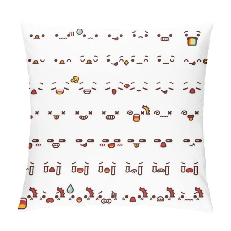 Personality  Collection Of Cute Lovely Emoticon Emoji Doodle Cartoon Face , S Pillow Covers