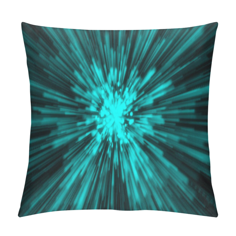 Personality  Particle Or Space Traveling. Particle Zoom Background. 3d Rendering Pillow Covers