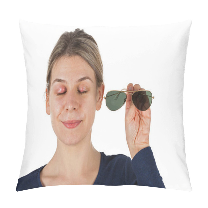 Personality   Hordeolum On Upper Eyelid. Viral Infection Pillow Covers