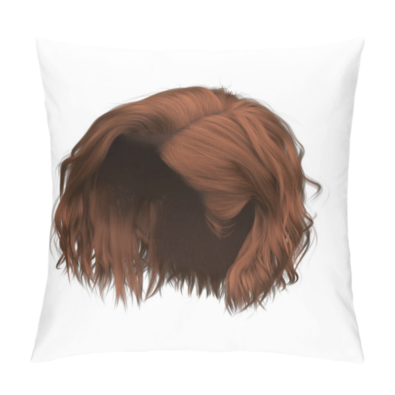 Personality  3d Render Illustration Beauty Short Ginger Red Hair Isolated Pillow Covers