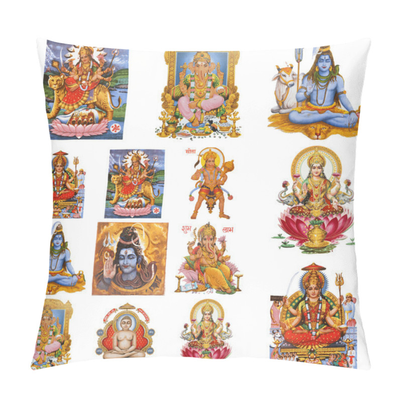 Personality  Composition With Hindu Gods Pillow Covers