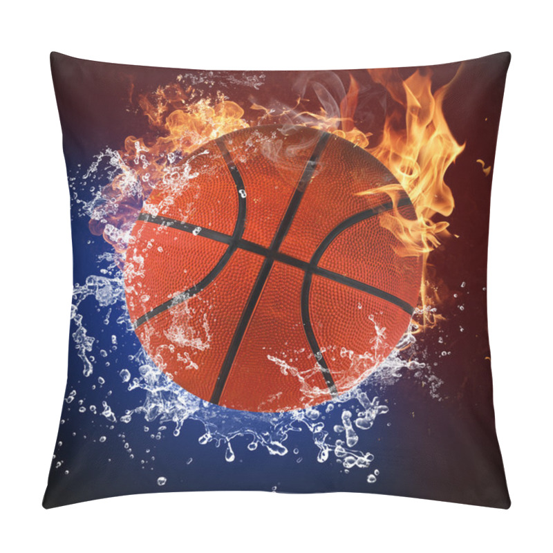 Personality  Basketball Ball In Fire Flames And Splashing Water Pillow Covers