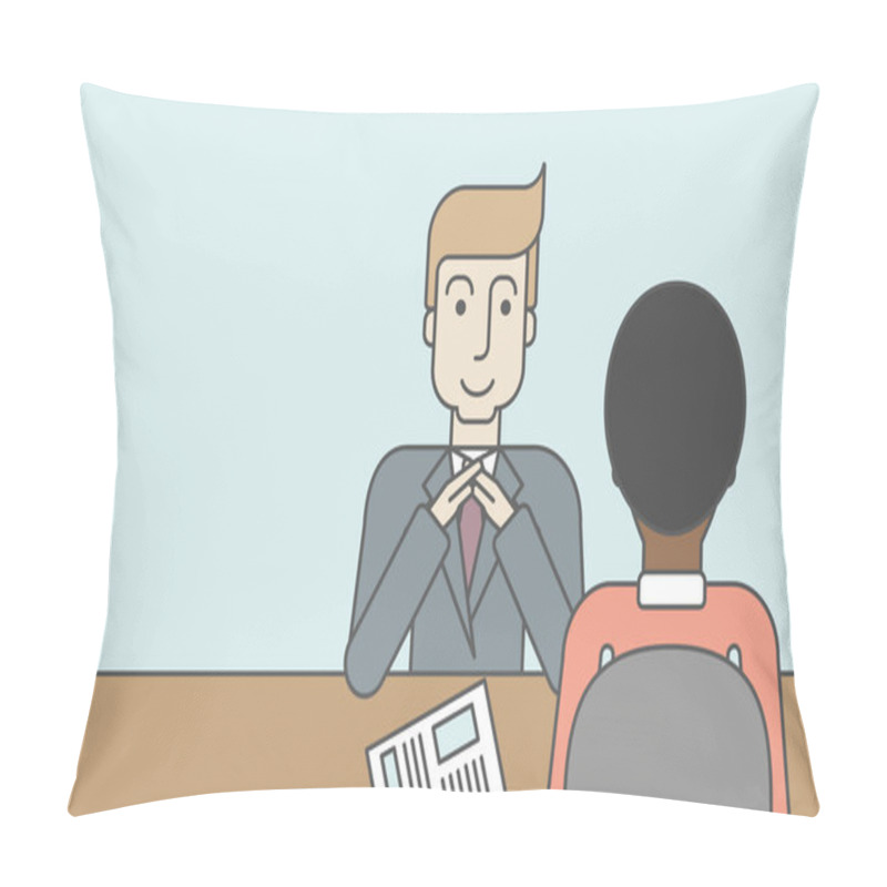 Personality  Job Interview. Pillow Covers