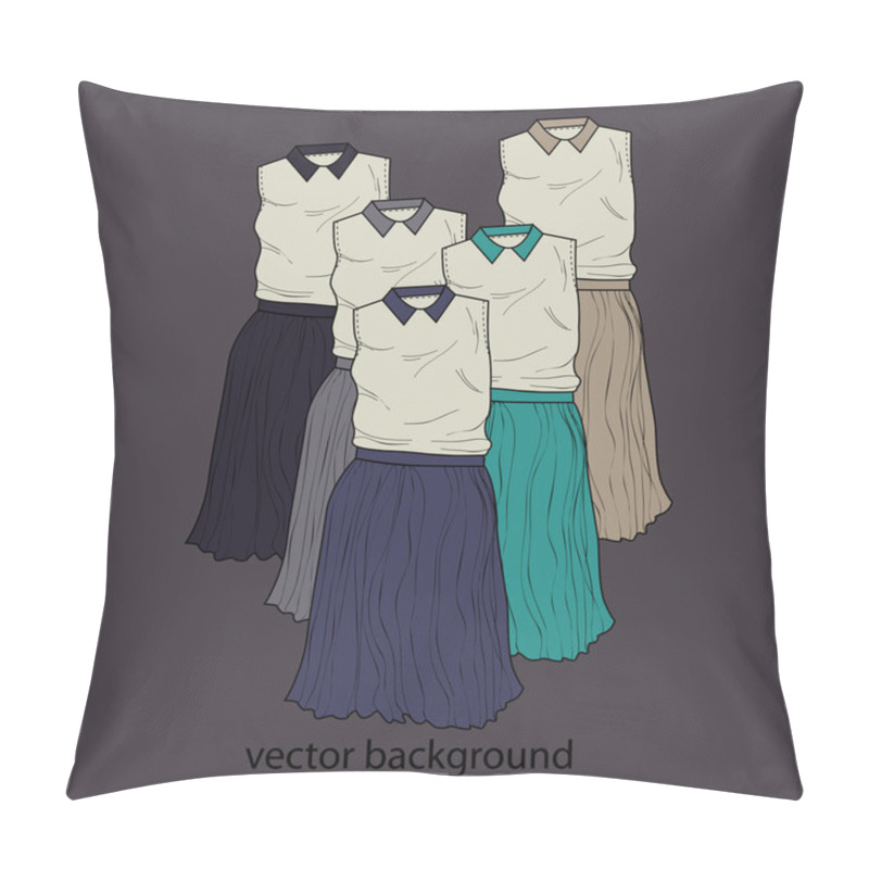 Personality  Vector Background With Dresses. Pillow Covers