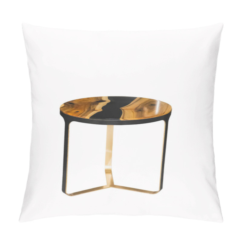 Personality  Small Epoxy Coffee Table On White Background. Interior Element Pillow Covers