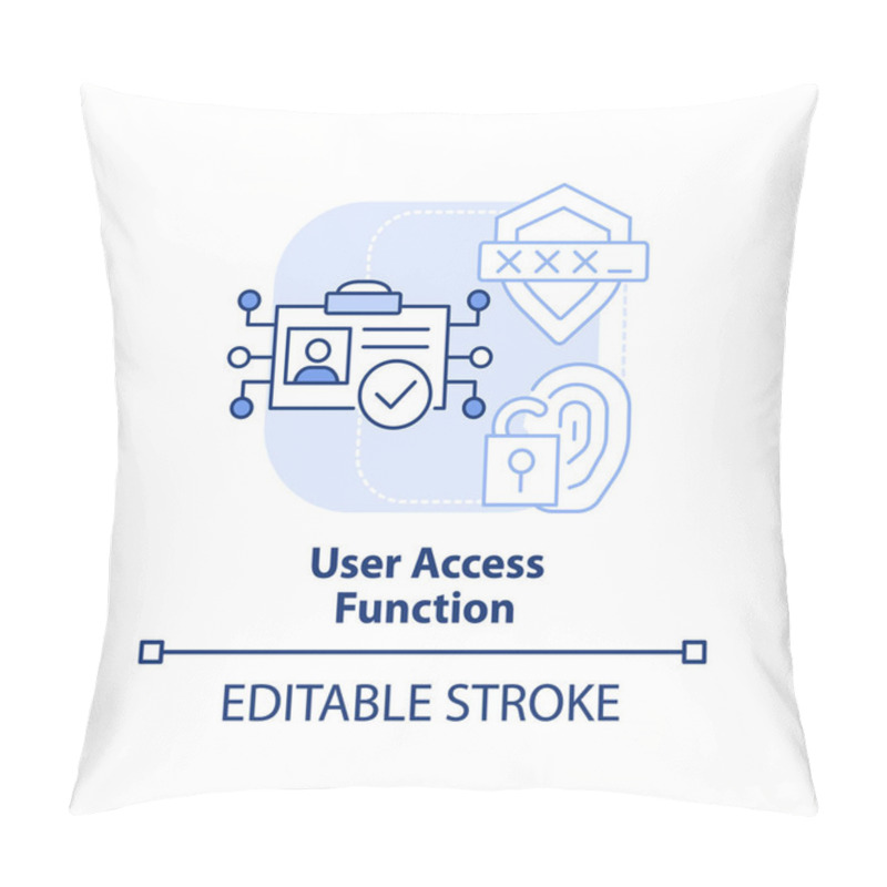 Personality  User Access Function Light Blue Concept Icon. Identity Management Process Abstract Idea Thin Line Illustration. Isolated Outline Drawing. Editable Stroke. Arial, Myriad Pro-Bold Fonts Used Pillow Covers