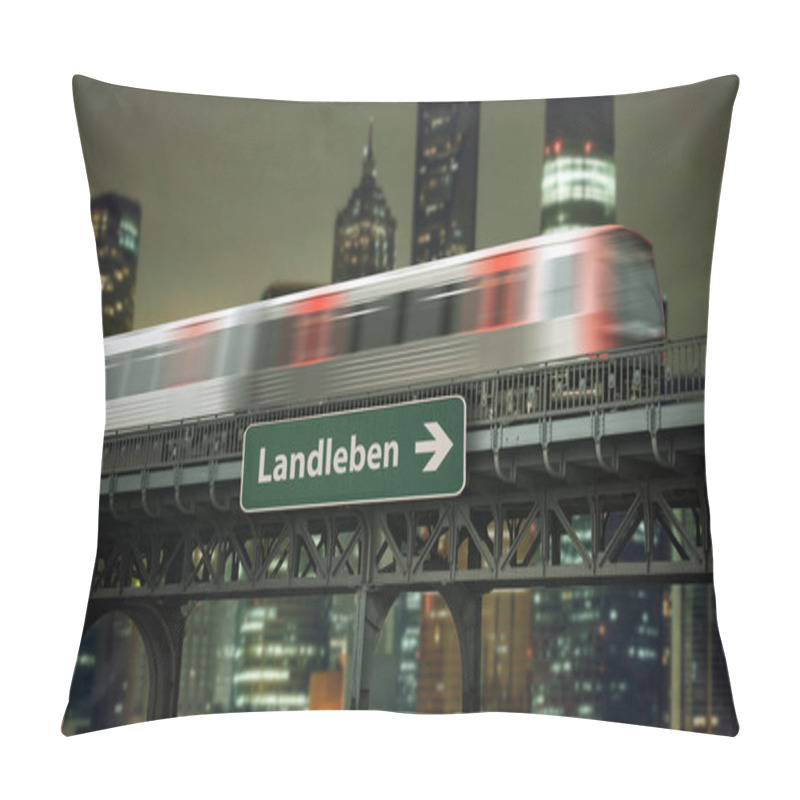 Personality  A Picture With Signposts In The Direction Of Rural Life In German Pillow Covers