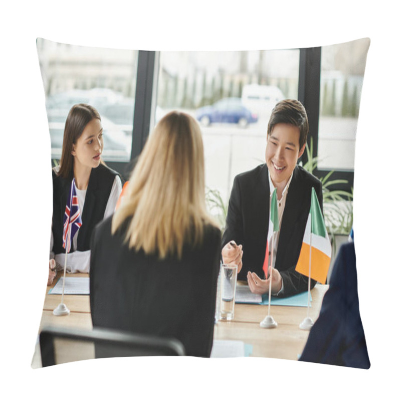 Personality  Young Delegates Display Diplomatic Skills At Model United Nations. Pillow Covers