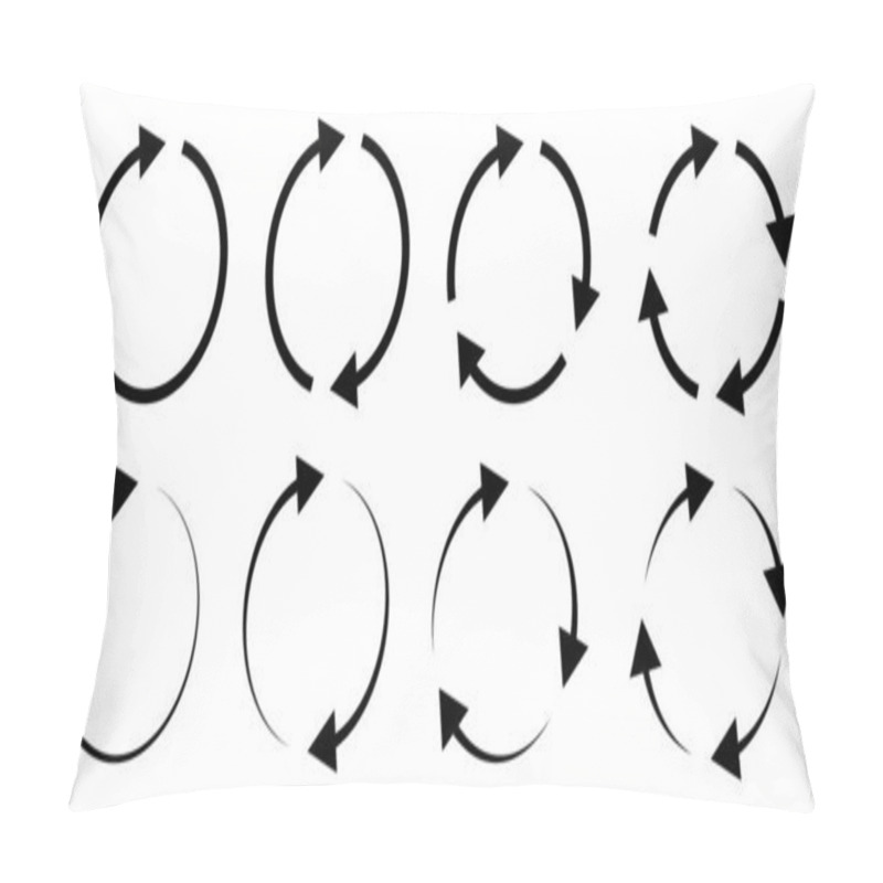 Personality  Circle Arrows Set. Rotate, Refresh, Reload Icons Pillow Covers