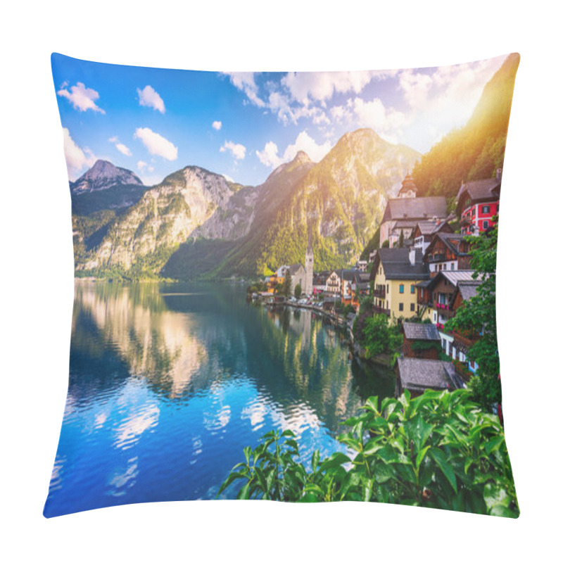 Personality  View Of Famous Hallstatt Mountain Village In The Austrian Alps At Beautiful Light In Summer, Salzkammergut Region, Hallstatt, Austria. Hallstatt Village On Hallstatter Lake In Austrian Alps. Pillow Covers