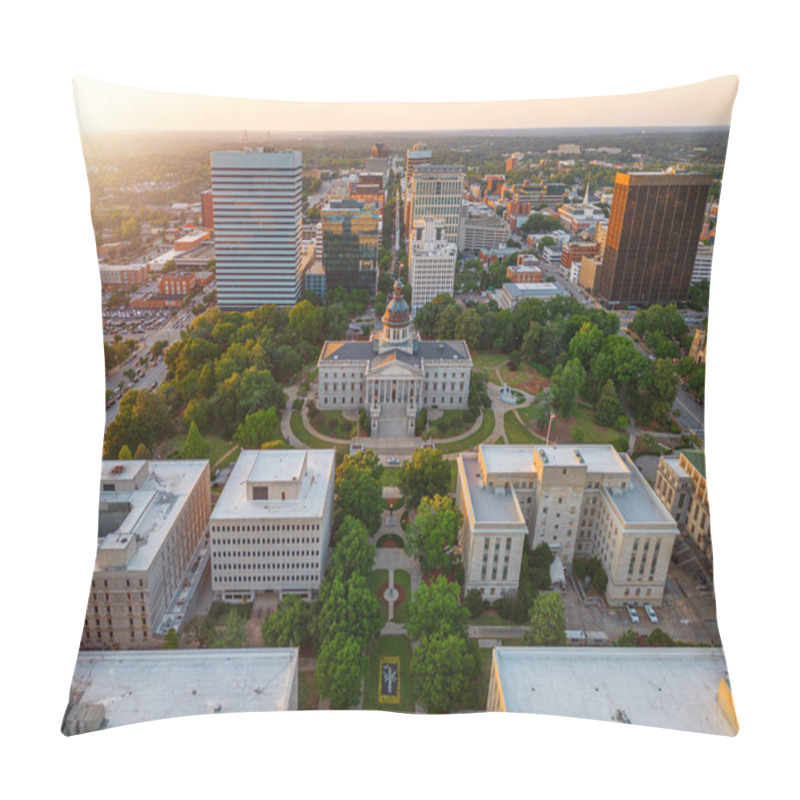 Personality  Columbia, South Carolina, USA Downtown Cityscape At Dusk. Pillow Covers