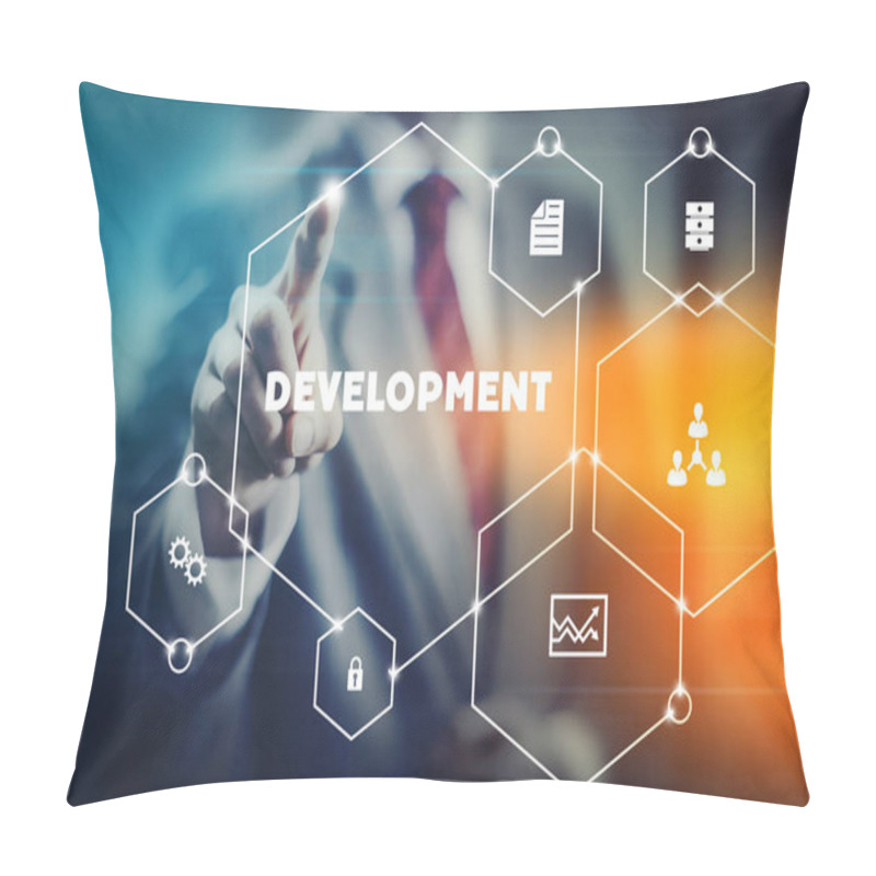 Personality  Developer Concept Image Aoubt Rapid And Modern Program And App Development Pillow Covers