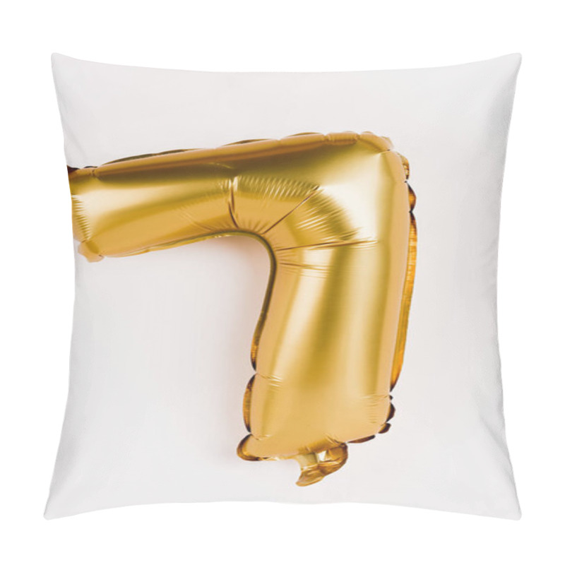 Personality  Golden Balloon In Shape Of Seven Number On Grey Background Pillow Covers