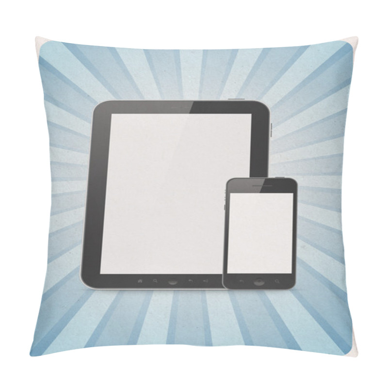 Personality  Mobile Devices On Retro Background Pillow Covers