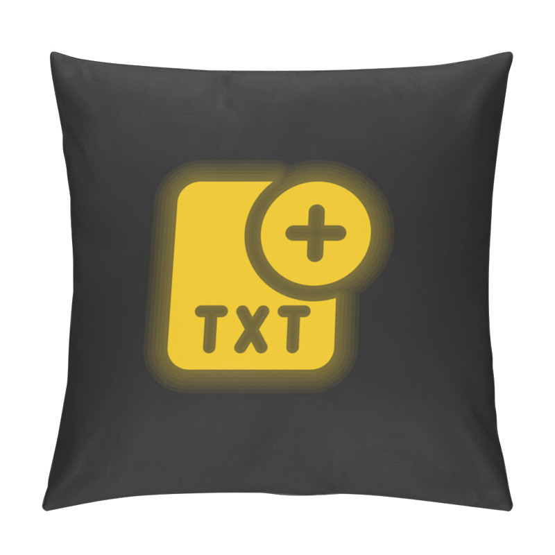 Personality  Add Yellow Glowing Neon Icon Pillow Covers