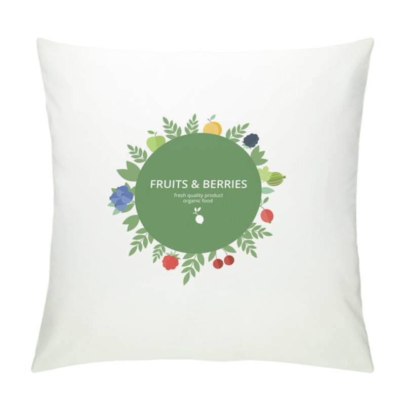 Personality  Label With Fresh Fruits And Berries Pillow Covers