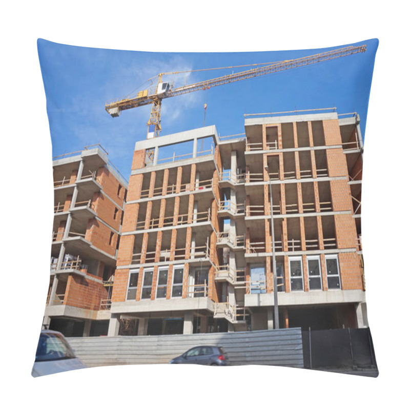 Personality  Construction Of A New Apartment Building Pillow Covers