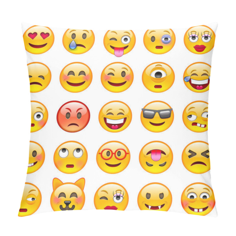 Personality  Set Of Emoticons. Set Of Emoji Pillow Covers