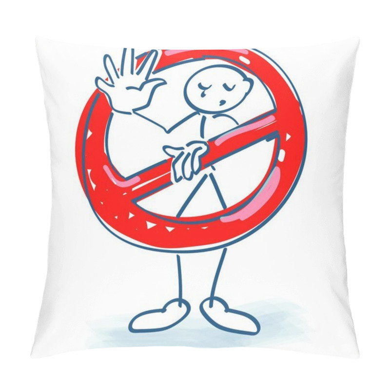 Personality  Stick Figures With Ban Pillow Covers