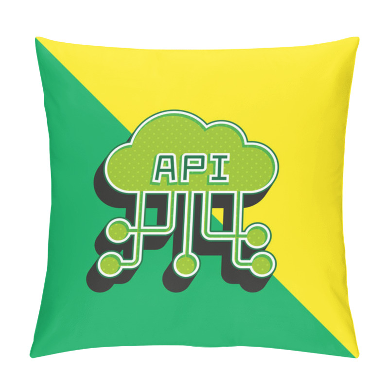 Personality  Api Green And Yellow Modern 3d Vector Icon Logo Pillow Covers