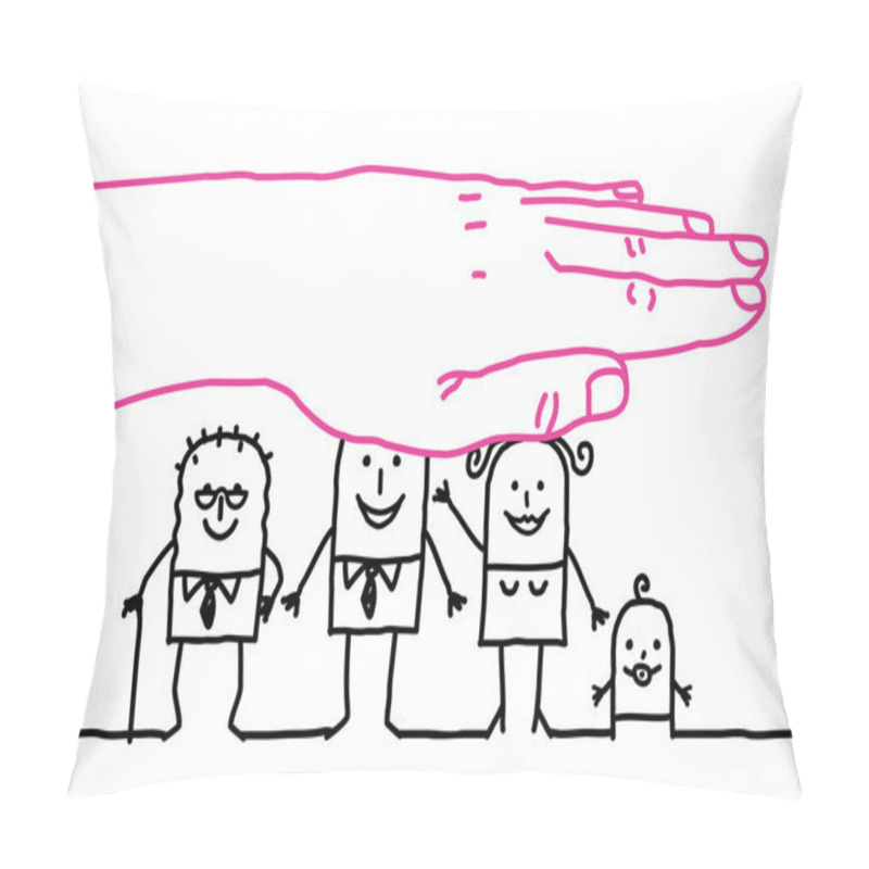 Personality  Big Hand And Cartoon Characters - Life Insurance Pillow Covers