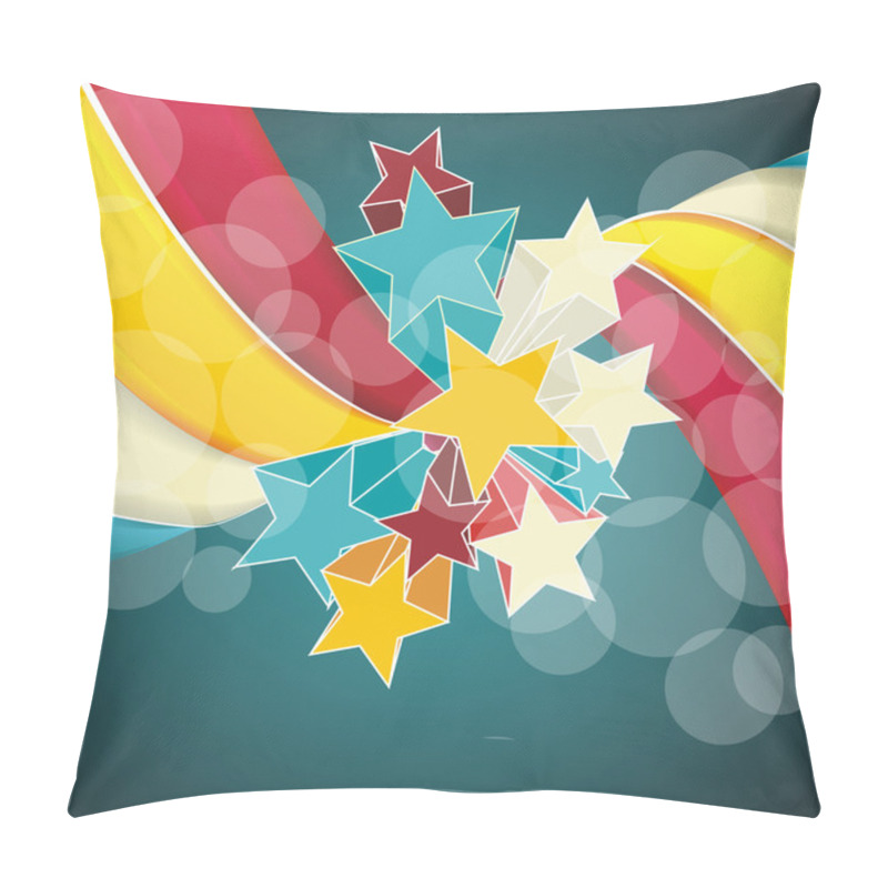 Personality  Ribbons And Stars Isolated On White Background. Pillow Covers