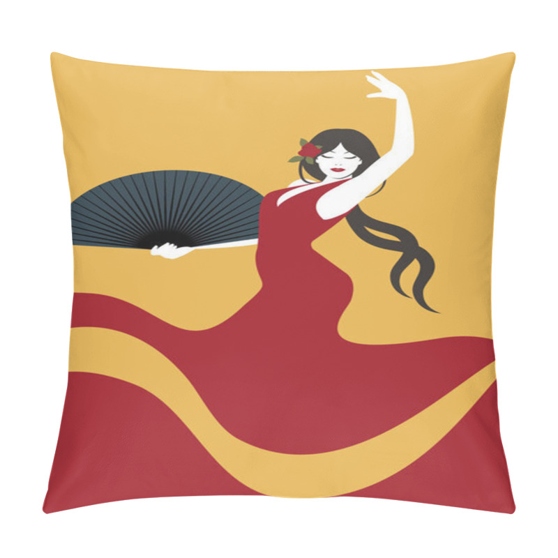 Personality  Spanish Flamenco Dancer. Vector Illustration Pillow Covers