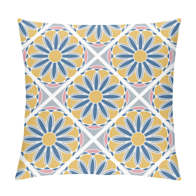 Personality  Flowers Seamless Checkered Pattern On A Gray Background. Pillow Covers