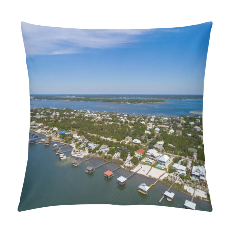 Personality  Aerial View Of Ono Island In Orange Beach, Alabama And Perdido Key Beach, Florida  Pillow Covers