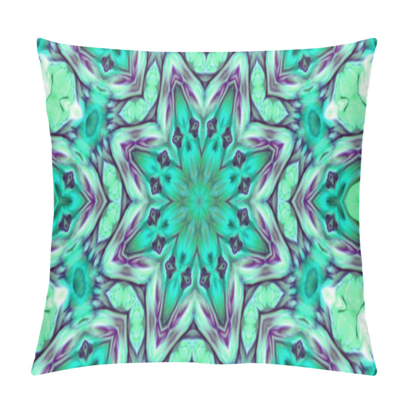 Personality  Abstract Paint Brush Ink Explode Spread Smooth Concept Symmetric Pattern Ornamental Decorative Kaleidoscope Movement Geometric Circle And Star Shape Pillow Covers