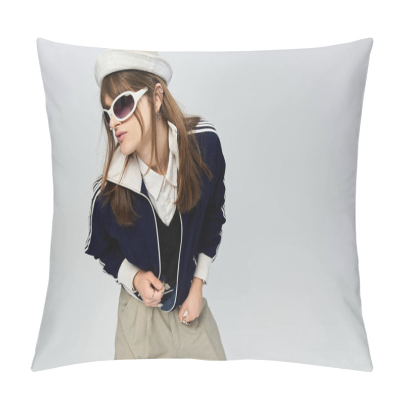 Personality  A Fashionable Young Person Exudes Confidence While Combining Modern And Classic Styles Effortlessly. Pillow Covers